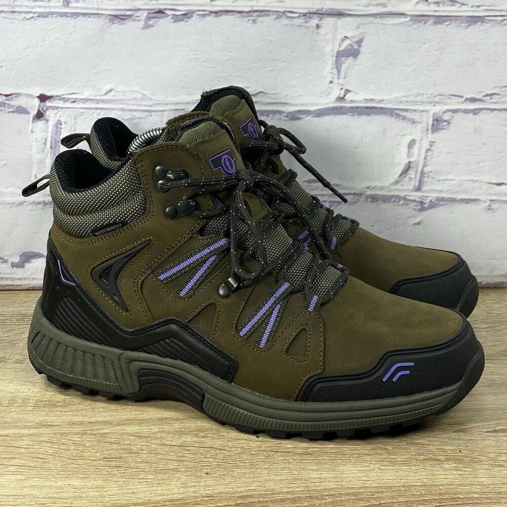 Orthofeet Dakota 894 Waterproof Hiking Boots Women's 9 Olive Comfort Lace Up